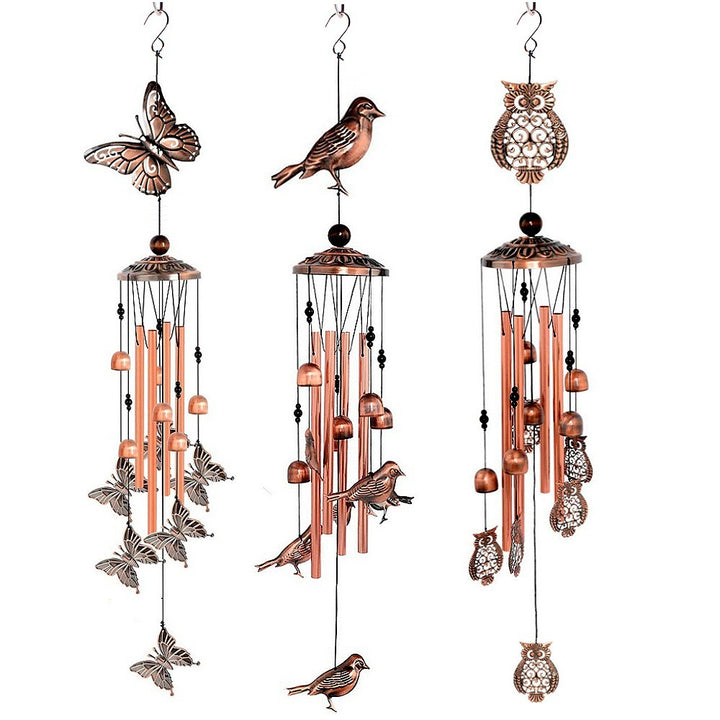 Vintage Copper Animal-Shaped Wind Chime (Nature Healing Style Series)