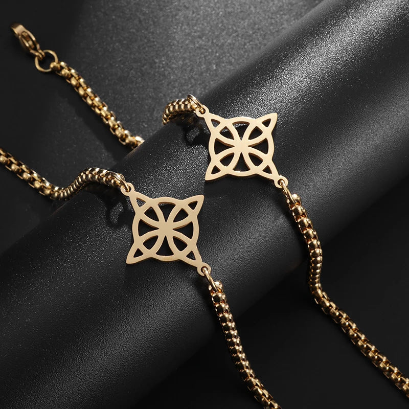 Four-Leaf Flower Hollow Bracelet (Light Luxury Minimalist Style Series)