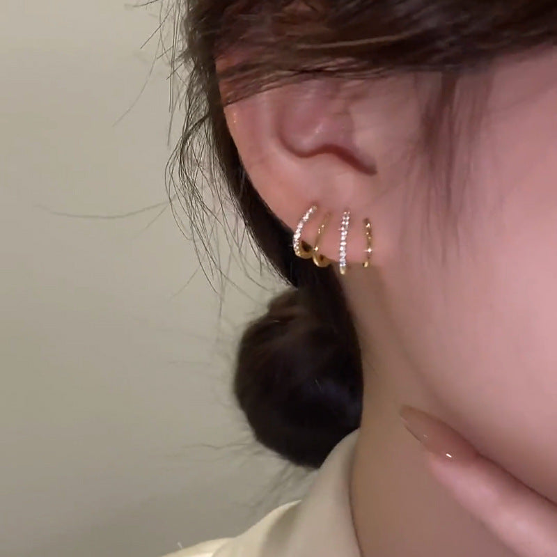 Wave Curve Diamond-Inlaid Earrings (Minimalist Agile Style Series)