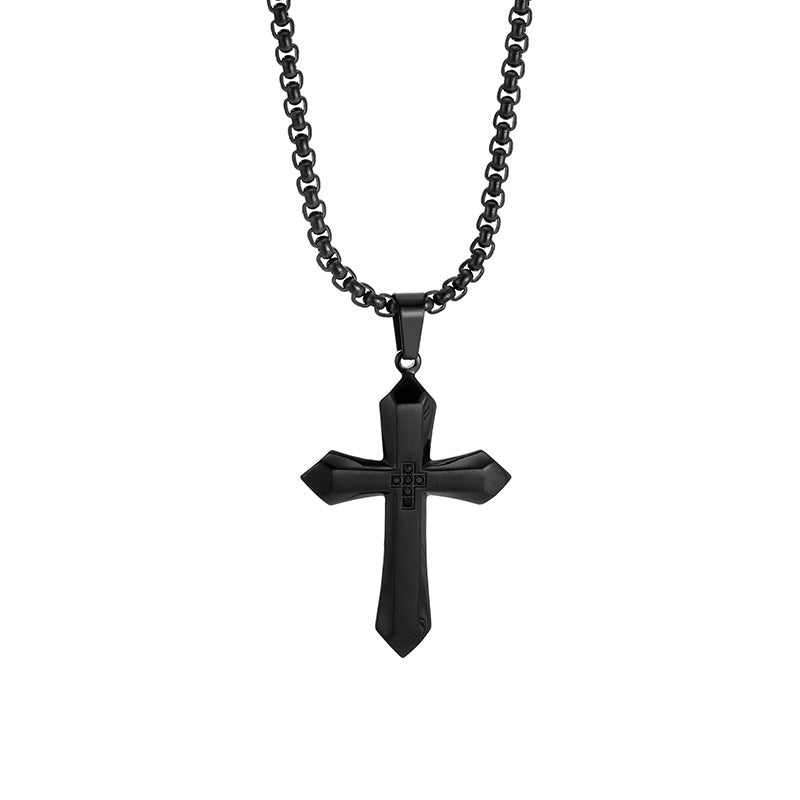 Geometric Cross Pendant Necklace (Men's Fashion · Minimal Luxury Faith Style)