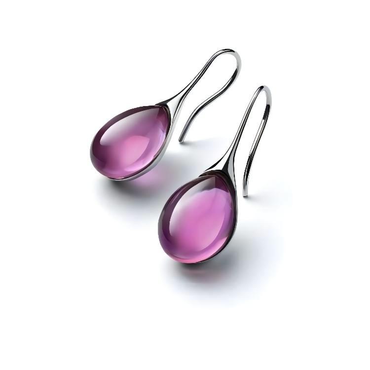 Glass Water Drop Hook Earrings (Women's Minimalist Luxury Style)