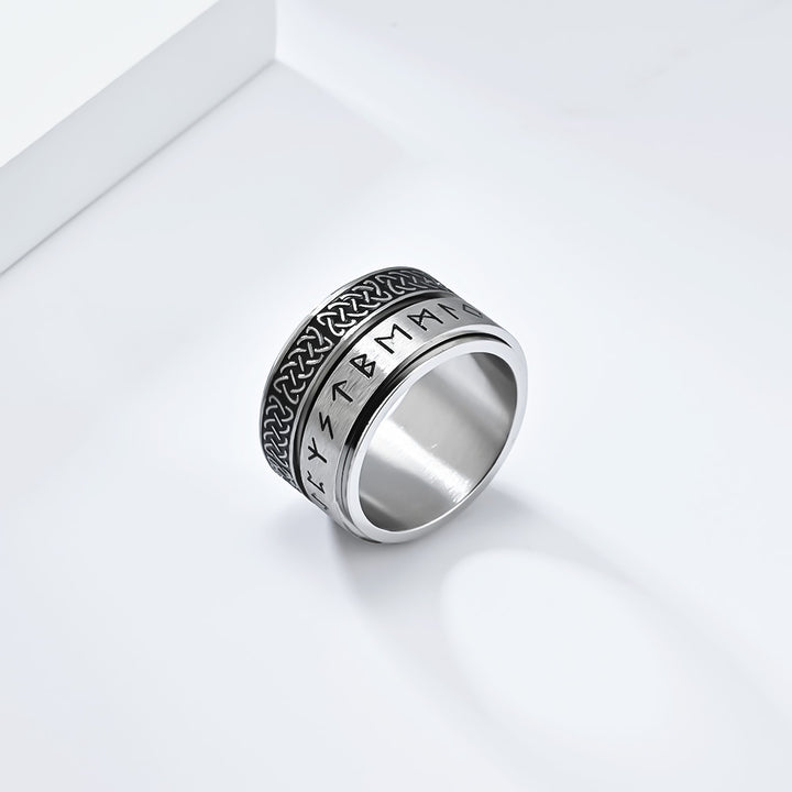 Viking Runes Celtic Knot Spinner Ring for Men – Bold and Unique Statement Ring