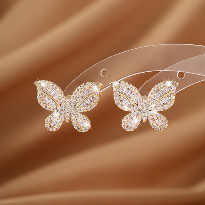 Full Diamond Butterfly Earrings (Women's Luxury Sweet Vitality Style)