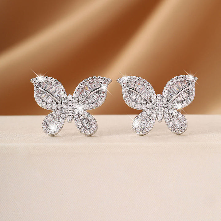 Full Diamond Butterfly Earrings (Women's Luxury Sweet Vitality Style)