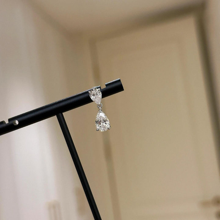Double Pear Diamond Drop Earrings (Women's Luxury Elegant Style)