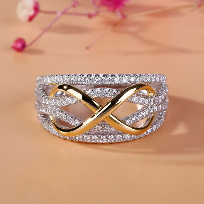 Infinity Symbol Micro-Diamond Multi-Layer Ring (Luxury Romantic Couple Style)