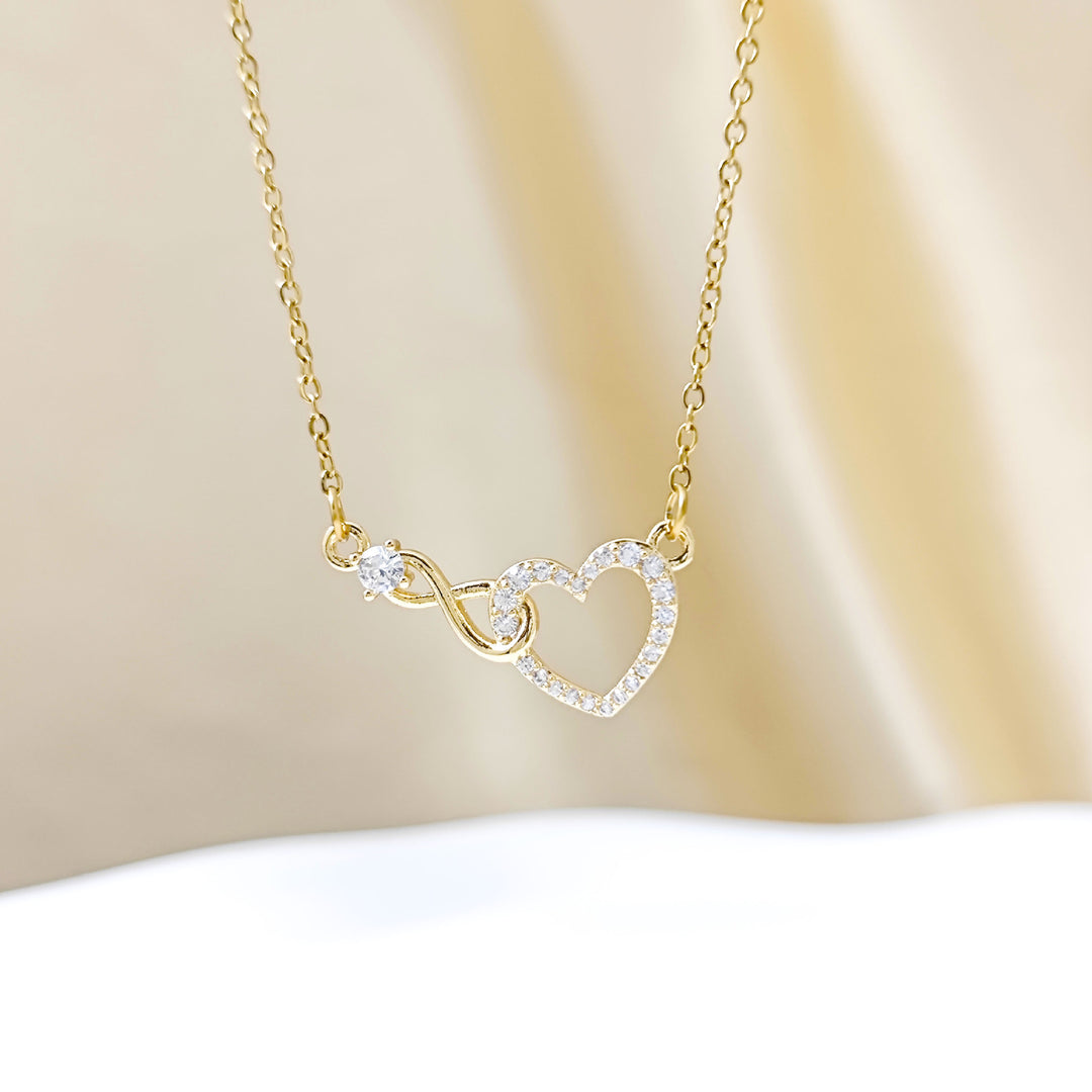 Infinity Heart Micro-Diamond Couple Necklace (Romantic Luxury Bond Style)