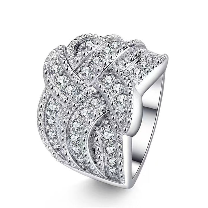 Full Diamond Braided Wide Ring (Cool Luxury Personalized Style)