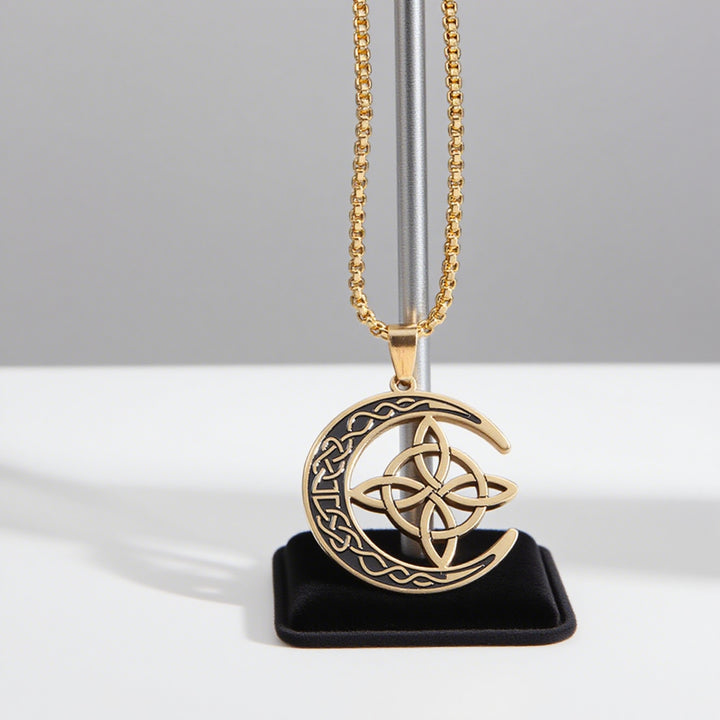 Vintage Celtic Witch Knot Hollow Pendant Street Style Necklace