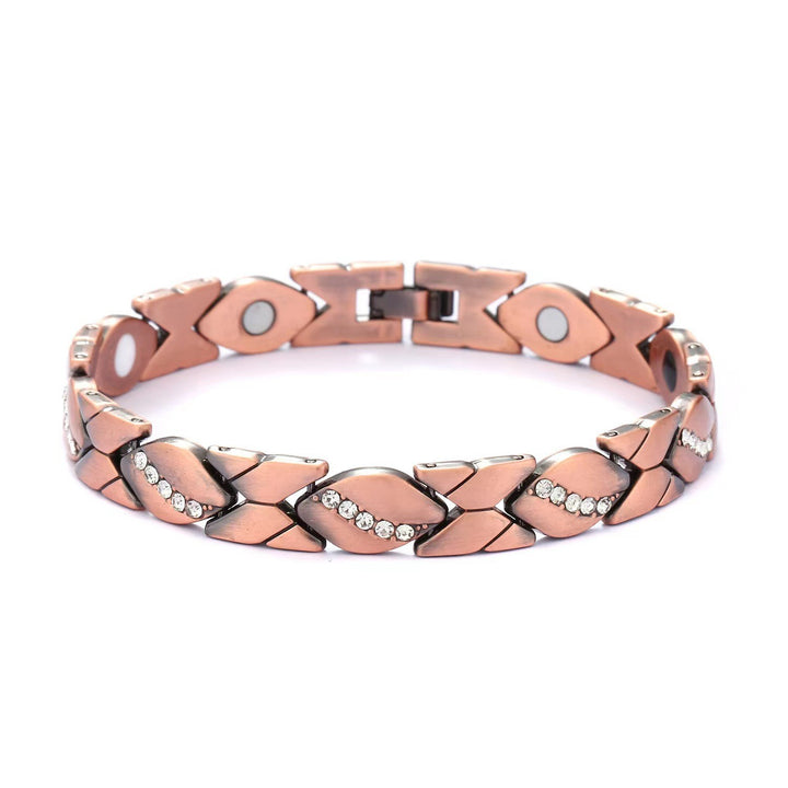Fashion Detachable Magnetic Energy Bracelet with Zinc Alloy and Rhinestone