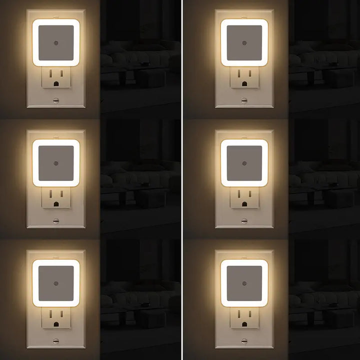 Night Light, Night Lights Plug into Wall 6-Pack, Plug in Night Light, Dusk to Dawn Nightlight Led Night Lights for Bedroom, Bathroom, Hallway Warm White Home Lighting