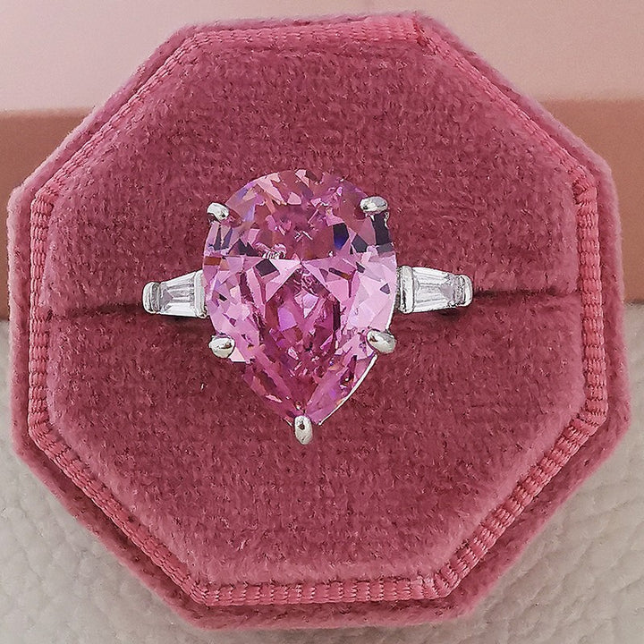 Pear-Shaped Pink Diamond Three-Prong Solitaire Ring (Luxury Engagement & Statement Band)