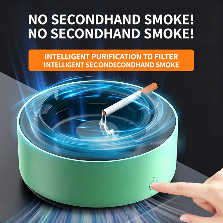 Smart Purifying Ashtray, Desktop Secondhand Smoke Absorber Odor Remover Air Clean Ashtray, Multi-Color