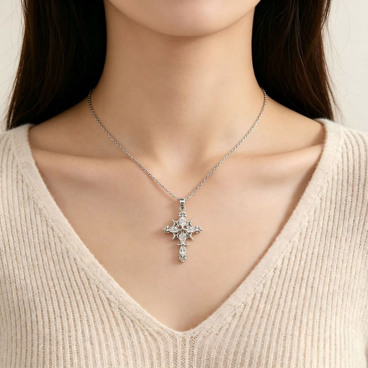 Star Cross Diamond Pendant Necklace