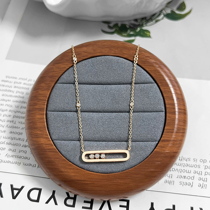 Pavé Geometric Link Clavicle Chain (Light Luxury Niche Versatile Daily Necklace)