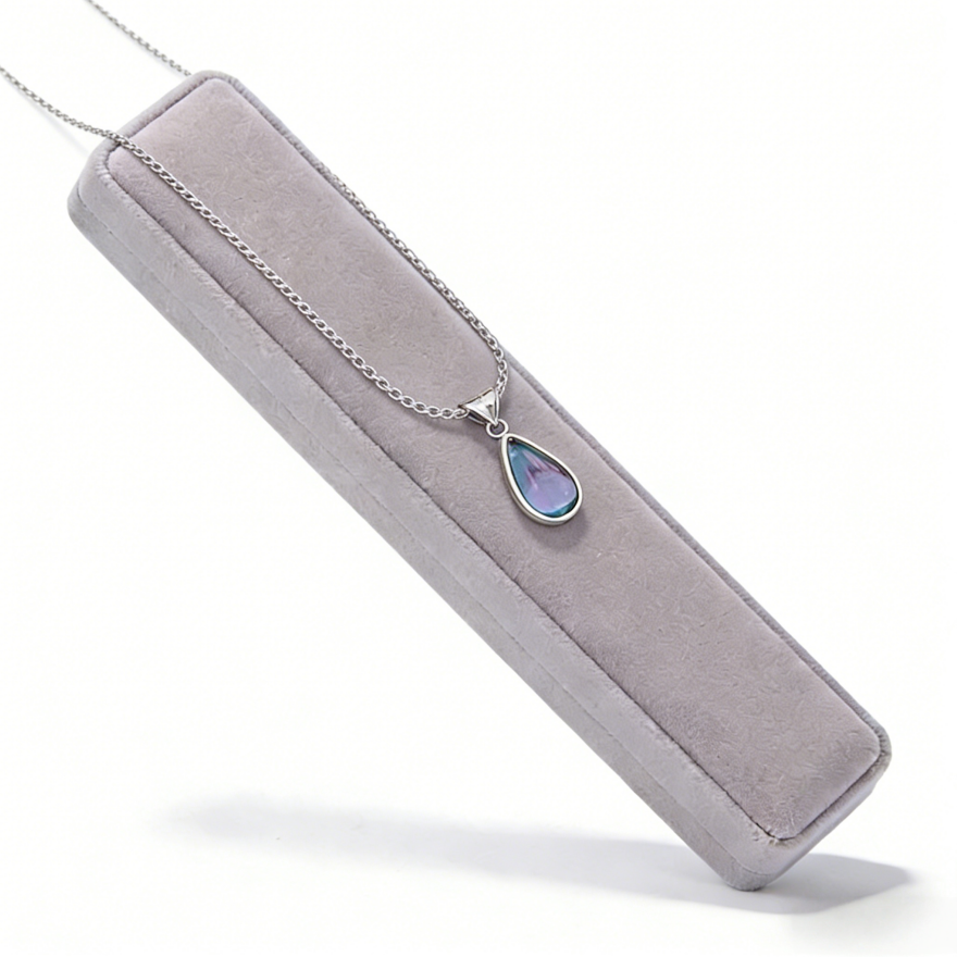 Teardrop Iridescent Gem Snake Chain Necklace (Cool & Gentle High-End Choker)