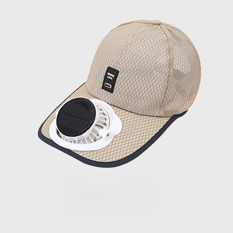 Solar Powered Fan Full Mesh Baseball Cap, Multi-color Outdoor Cooling Sun Hat