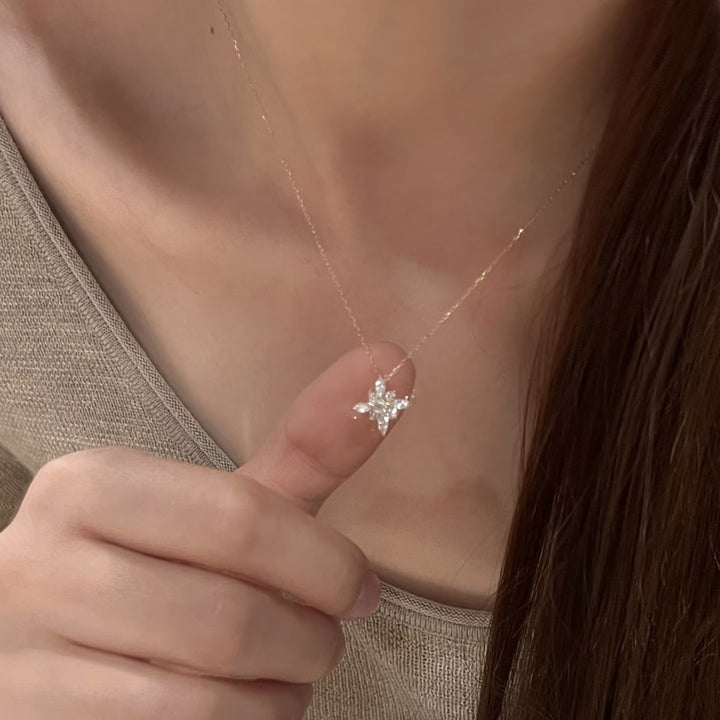 Star‑Shaped Flower Diamond Choker Necklace