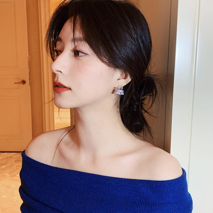 Pavé Handbag Shape Stud Earrings