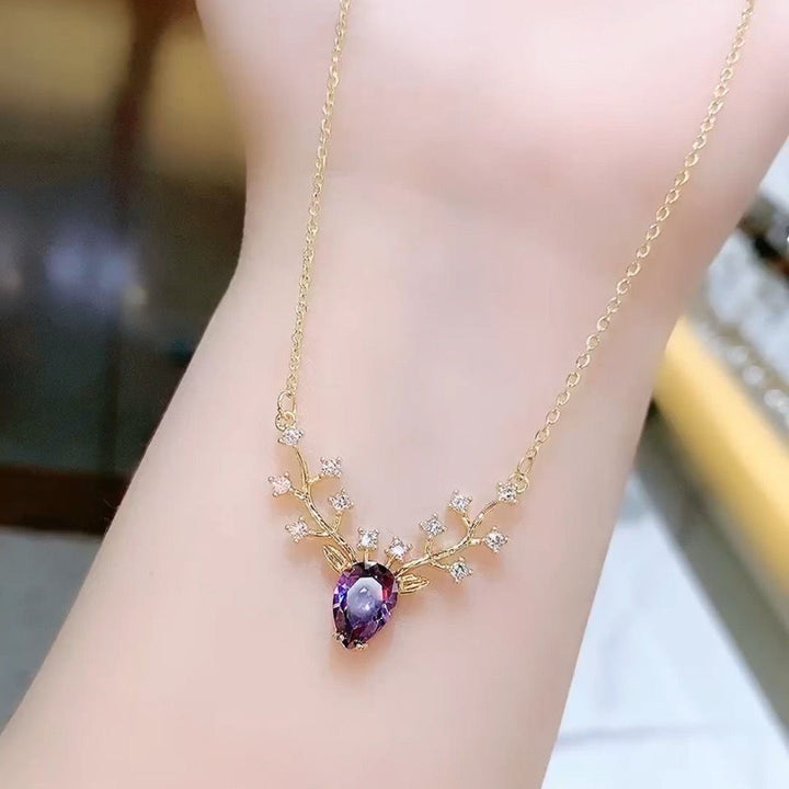 "Deer You" Gemstone Choker Set (Light Luxury Niche Romantic Necklace)