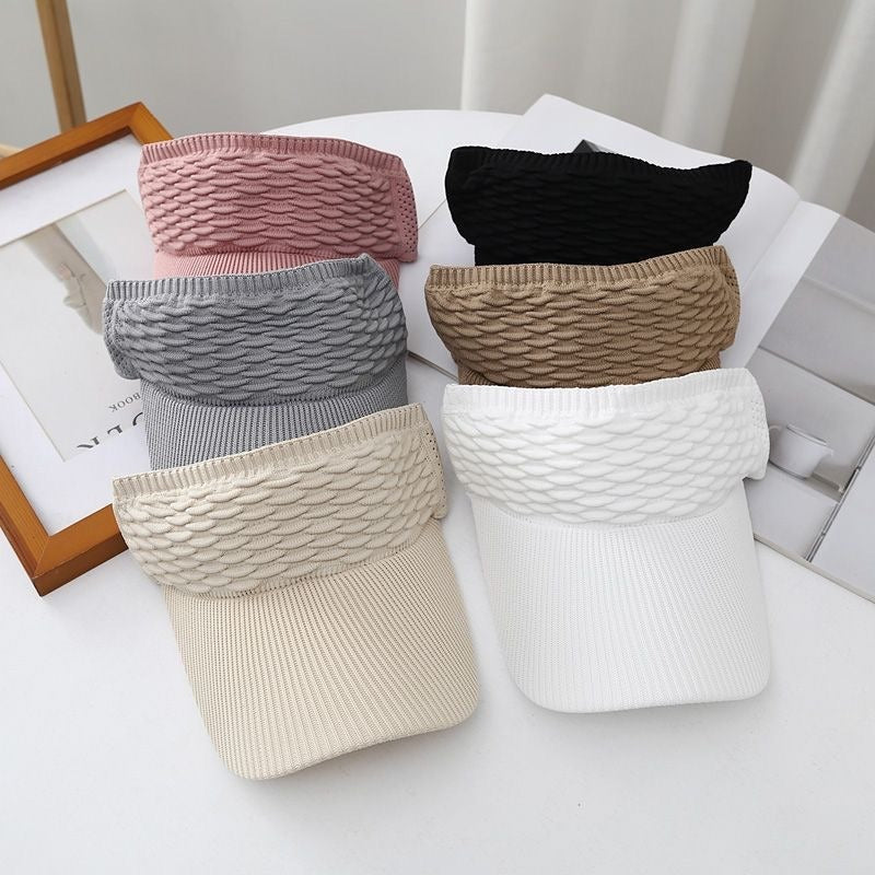 Bubble Texture Open Top Sun Visor Hat, 6 Colors Breathable Sports Visor Cap