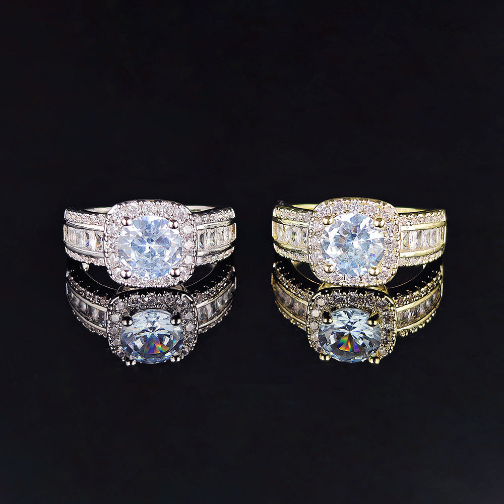 Cushion Halo Baguette Diamond Ring (Luxury Statement Engagement Band)