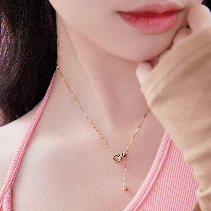 Double Ring Tassel Choker (Light Luxury Niche Adjustable Necklace)