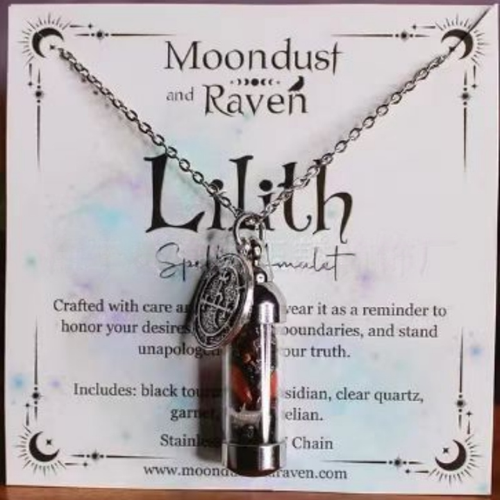 Vintage Wish Bottle Crystal Herb Amulet Necklace, Multi-Themed Stainless Steel Spiritual Clavicle Chain