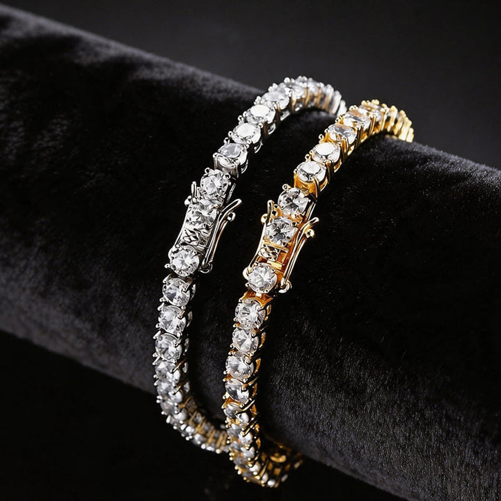 Luxury Diamond Bracelet Trio (Heart Cuff, Round Tennis, Heart Tennis)