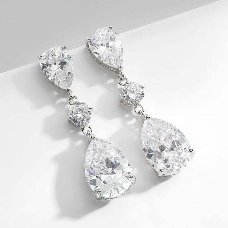 Pear-Shaped Pavé Drop Earrings (Luxury Gala Statement Earrings)