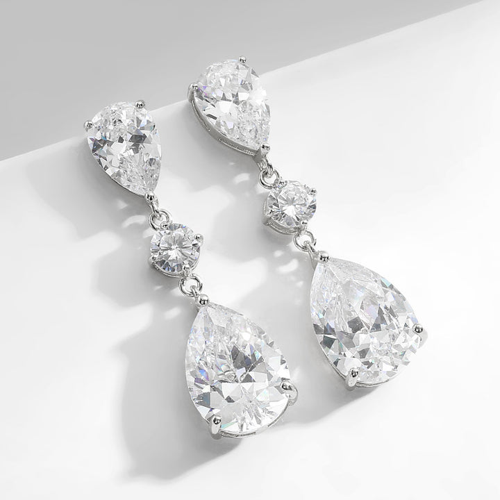Pear-Shaped Pavé Drop Earrings (Luxury Gala Statement Earrings)