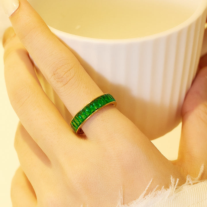 Baguette‑Cut Diamond Full‑Eternity Band, Multi‑Color Options