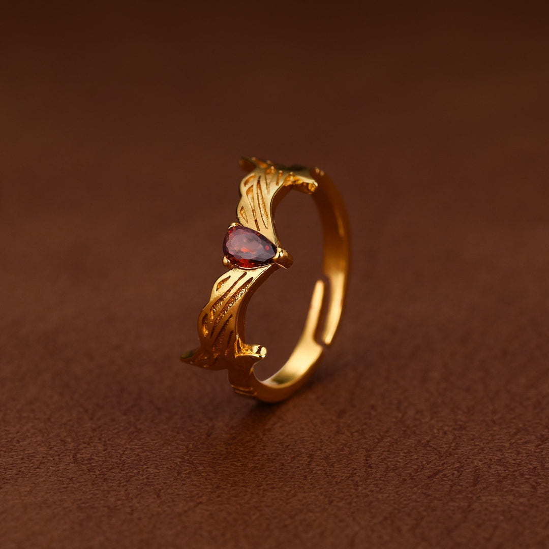 Wing Fire Heart Wing Ring (Light Luxury Niche Couple Style)