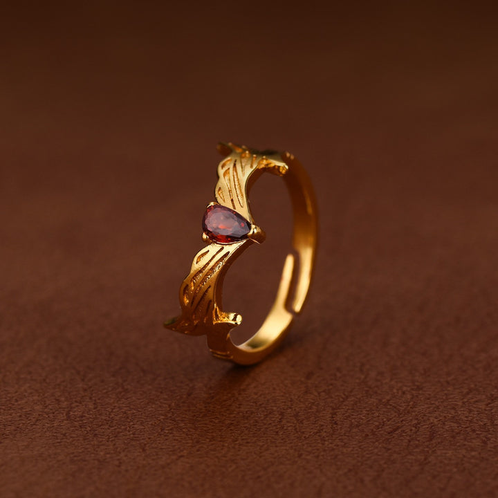 Wing Fire Heart Wing Ring (Light Luxury Niche Couple Style)