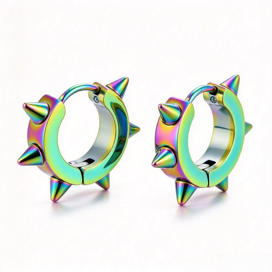 S925 Silver Punk Spike Ear Cuffs