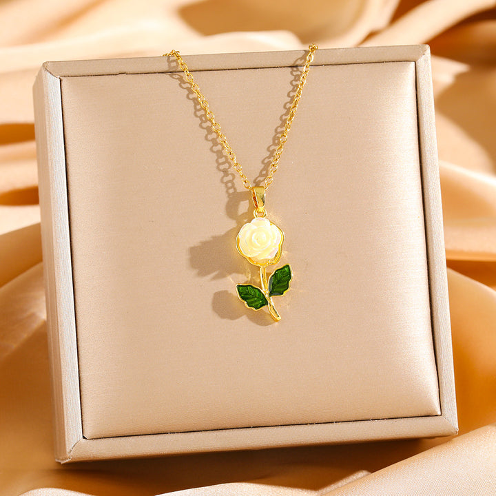 Velvet Rose Collection Necklace Set (Light Luxury Niche Romantic Necklace)