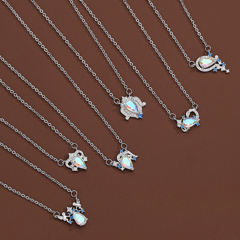 Vintage Iridescent Teardrop Diamond Multi-Style Necklace Set