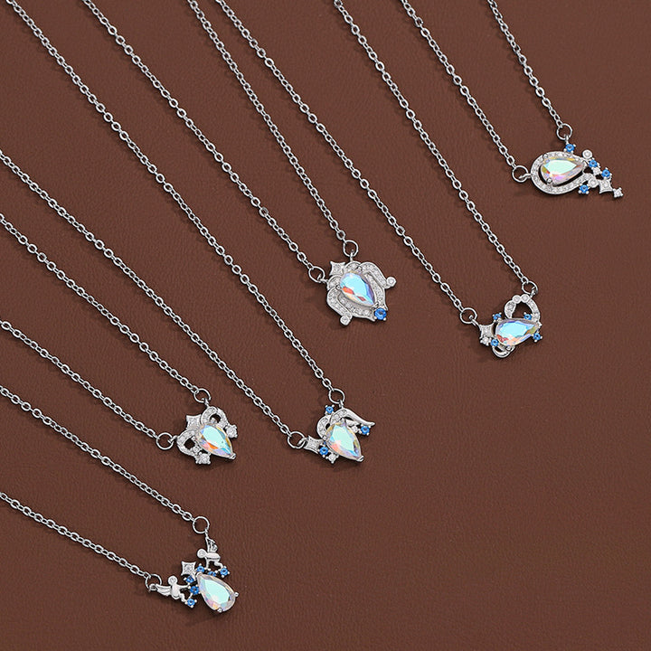 Vintage Iridescent Teardrop Diamond Multi-Style Necklace Set