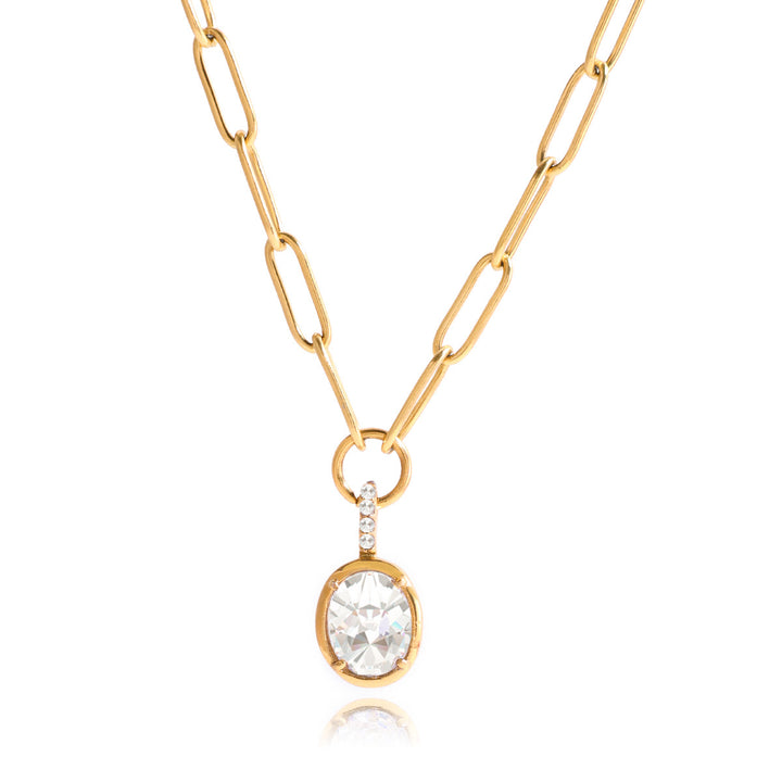 Gold Plated Geometric Diamond Necklace Set (Light Luxury Niche Multi-Style Clavicle Chain Collection)
