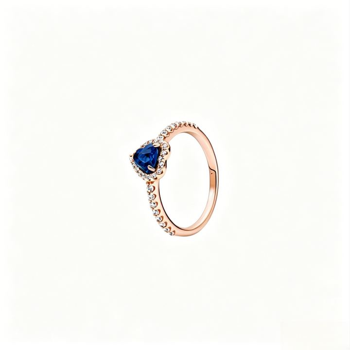 Heart-Cut Halo Half Pavé Ring (Multi-Color & Tone Options Luxury Women's Band)
