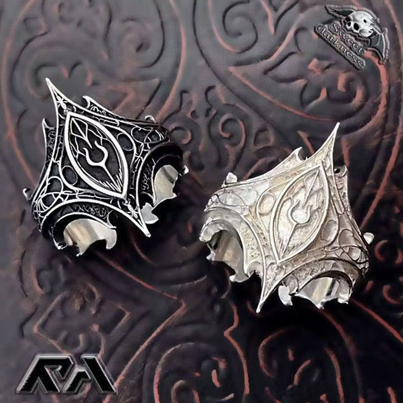 Elven Eye Vintage Relief Ring (Light Luxury Niche Dark Style Band)