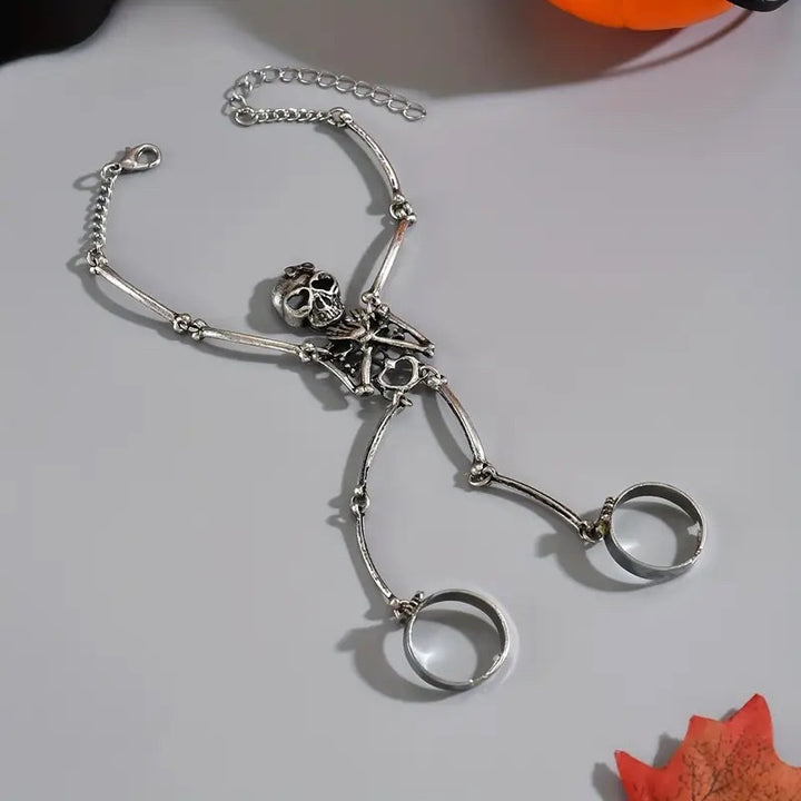 Skeleton Hand Chain Bracelet (Gothic Punk Halloween Slave Bracelet)