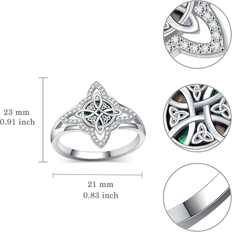 Celtic Knot Starburst Gemstone Ring (Light Luxury Niche Vintage Band)