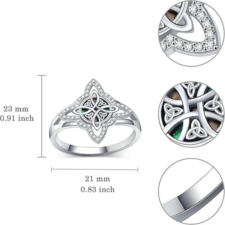 Celtic Knot Starburst Gemstone Ring (Light Luxury Niche Vintage Band)