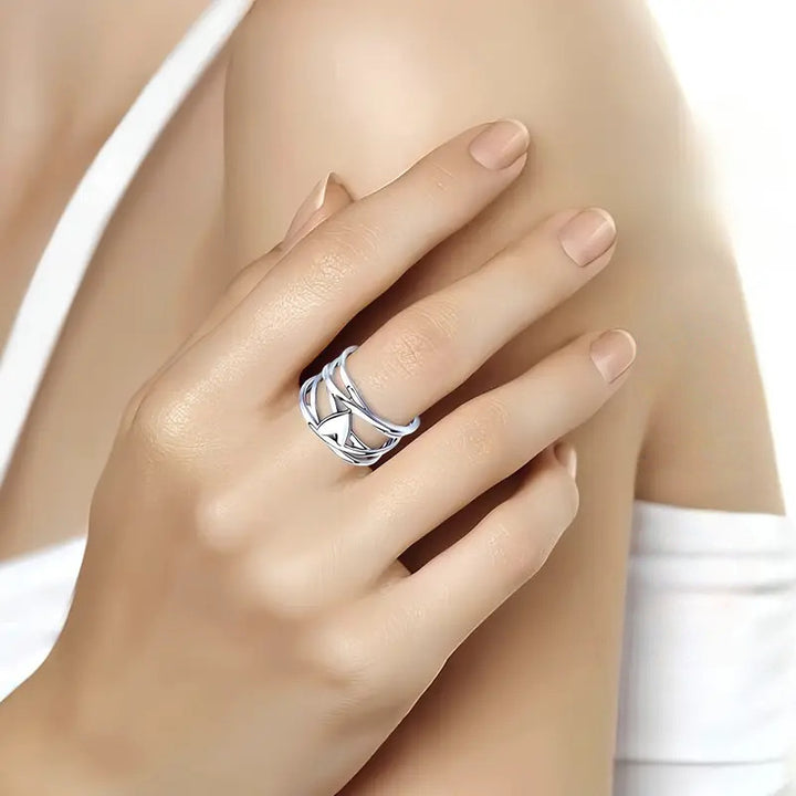 Hollow Heart Multi-Layer Ring (Light Luxury Niche Minimalist Band)