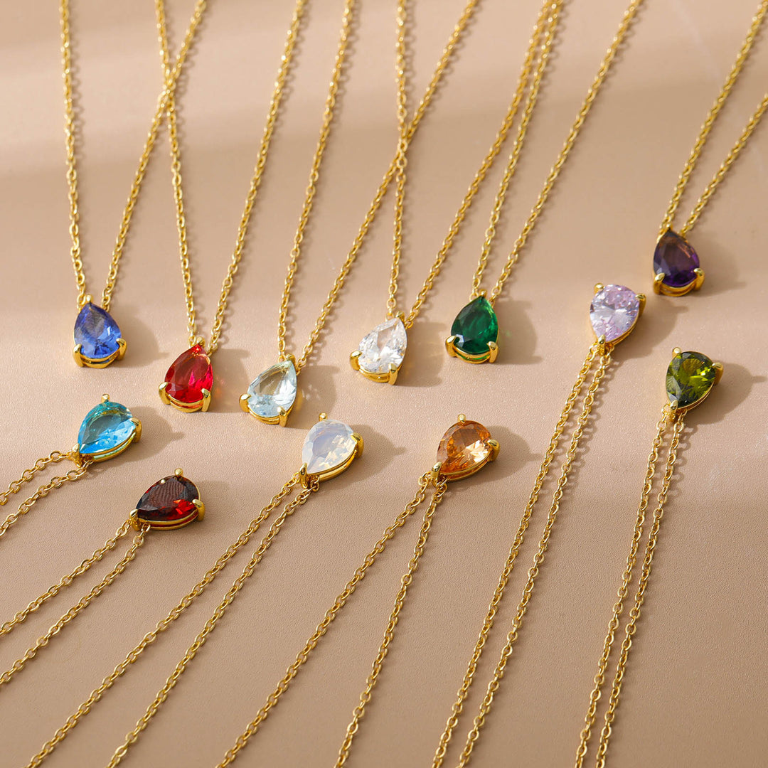 December Birthstone Teardrop Choker (Light Luxury Niche Rainbow Pendant Necklace)