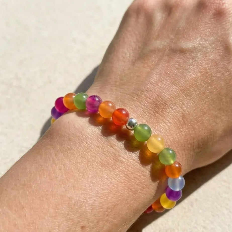 Dopamine Color-Shifting Beaded Jewelry Set (Necklace/Bracelet/Anklet Options, Vacation Style)