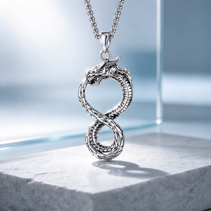 Infinity Dragon Pendant Necklace