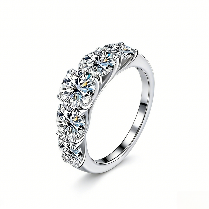 Pavé Diamond Ring Set (Light Luxury Niche Elegant Band)