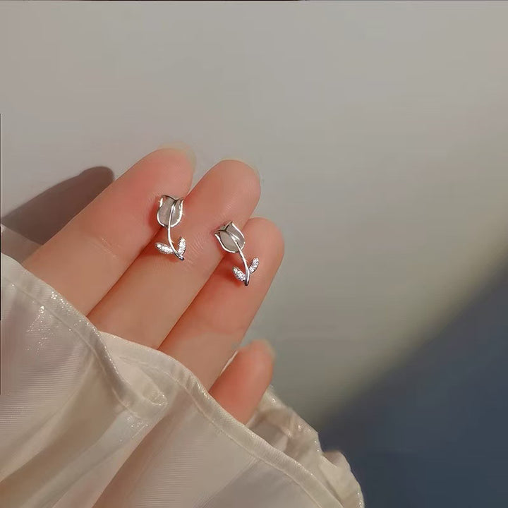 Tulip Cat's Eye Earring Set (Light Luxury Niche Fresh Earrings)